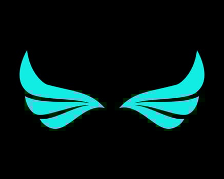 Vector illustration of a wing sign symbol. Can be used for anything related to flying, aviation, superhero, cargo, courier services