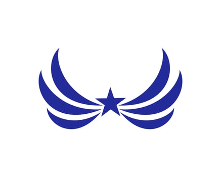 Vector illustration of a wing sign symbol. Can be used for anything related to flying, aviation, superhero, cargo, courier services
