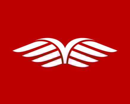 Vector illustration of a wing sign symbol. Can be used for anything related to flying, aviation, superhero, cargo, courier services
