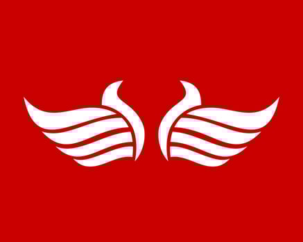 Vector illustration of a wing sign symbol. Can be used for anything related to flying, aviation, superhero, cargo, courier services