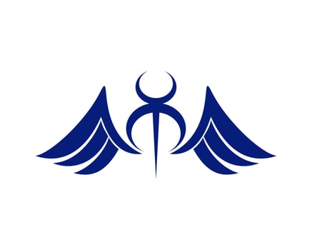 Vector illustration of a wing sign symbol. Can be used for anything related to flying, aviation, superhero, cargo, courier services