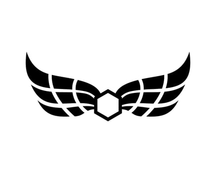 Vector illustration of a wing sign symbol. Can be used for anything related to flying, aviation, superhero, cargo, courier services