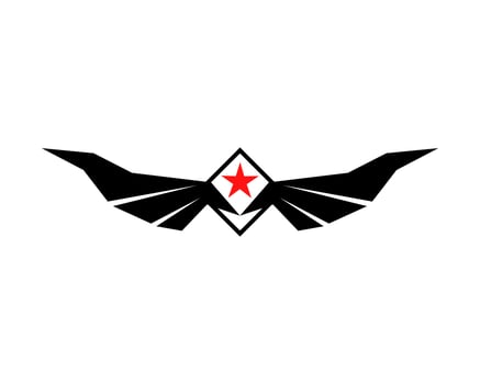 Vector illustration of a wing sign symbol. Can be used for anything related to flying, aviation, superhero, cargo, courier services