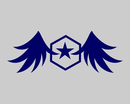 Vector illustration of a wing sign symbol. Can be used for anything related to flying, aviation, superhero, cargo, courier services