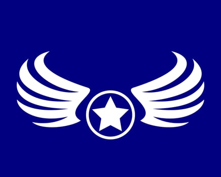 Vector illustration of a wing sign symbol. Can be used for anything related to flying, aviation, superhero, cargo, courier services