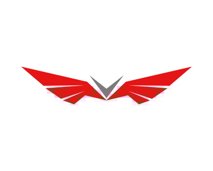 Vector illustration of a wing sign symbol. Can be used for anything related to flying, aviation, superhero, cargo, courier services