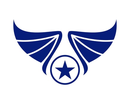 Vector illustration of a wing sign symbol. Can be used for anything related to flying, aviation, superhero, cargo, courier services