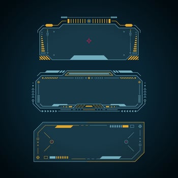 Hud frames. Futuristic hud interface. Data information infographic. Sci-fi concept design. Vector illustration.