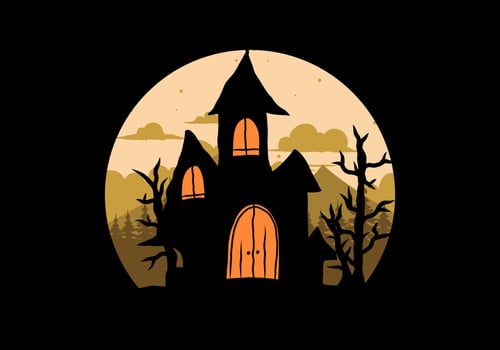 Scary Halloween stuff illustration design vector