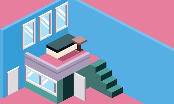Room Isometric Creative Modern Design vector