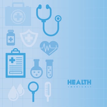 health background with medical equipment vector