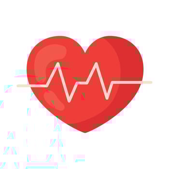 heart cardio with heartbeat vector