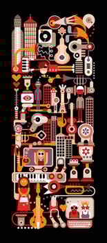Music City Night vector
