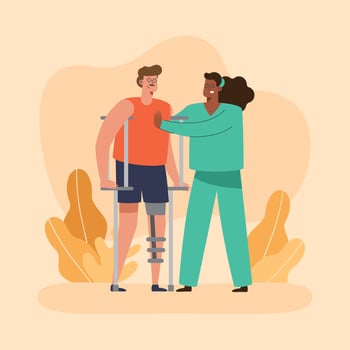 afro female therapist with patient vector