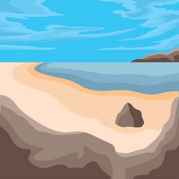 beach and ocean landscape vector