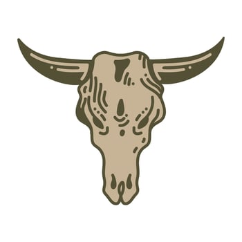 cow head vintage style vector