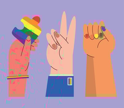 three diversity and inclusion icons vector
