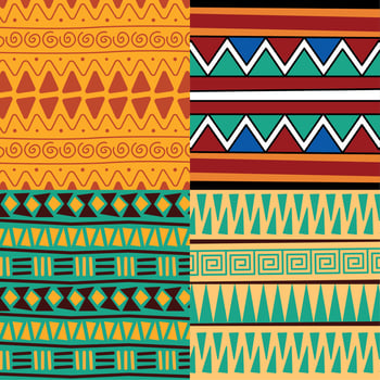 four african culture patterns vector