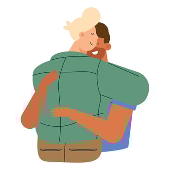 male friends hugging vector