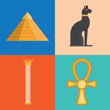 agyptian culture antique icons vector