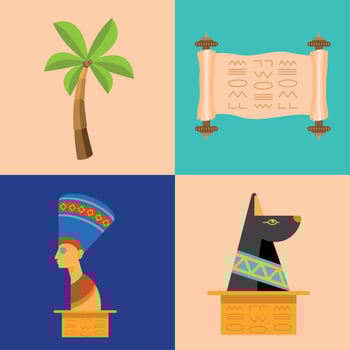 agyptian culture four icons vector