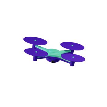 Purple Green Drone  3D Illustrations png