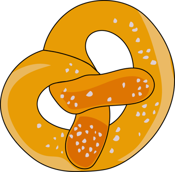 illustration in cartoon style. brezel with salt. on a white background. png