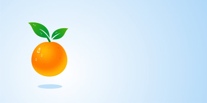 fresh orange fruit 3d realistic vector, Tangerine with copy space in blue banner background Illustration vector