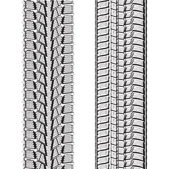 vector illustration of car tires tracks over white background