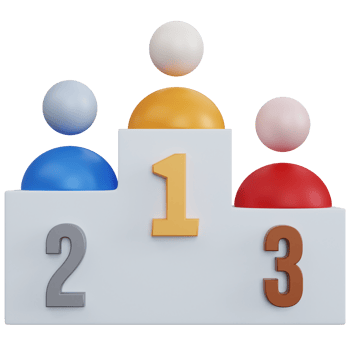 3d rendering champion podium with user team isolated png