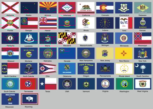 Vector illustration of different countries flags set