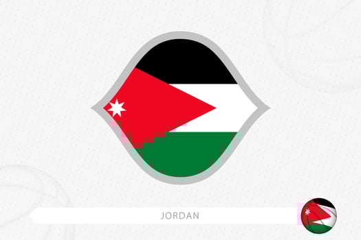 Jordan flag for basketball competition on gray basketball background. vector
