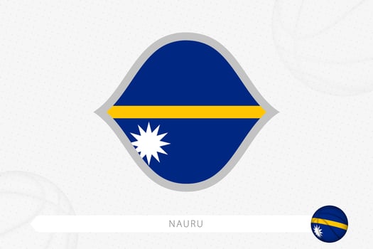 Nauru flag for basketball competition on gray basketball background. vector