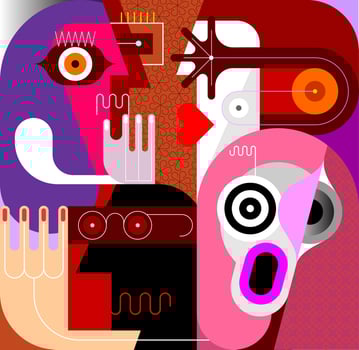 Four Adults vector illustration