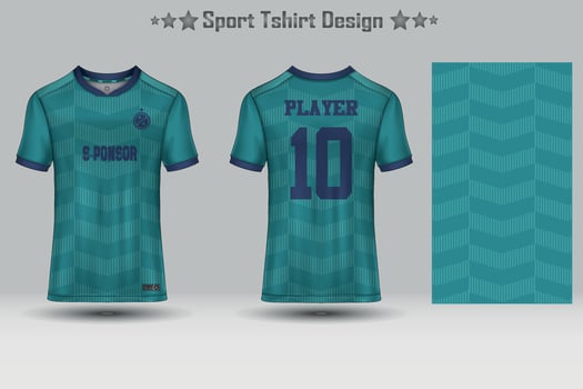 Football sport jersey mockup abstract geometric pattern t-shirt design vector
