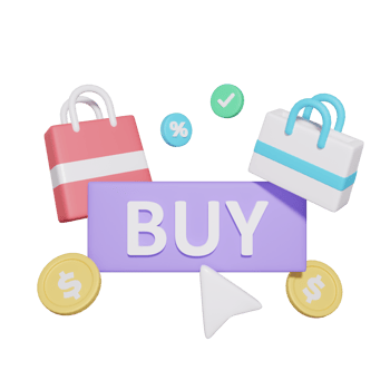 Buy Button E Commerce 3D Illustrations png