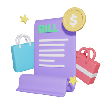Bill Transaction E Commerce 3D Illustrations png