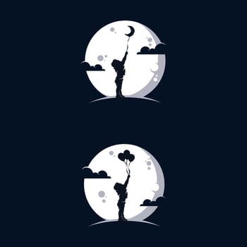 Set of kids dreaming logo design vector