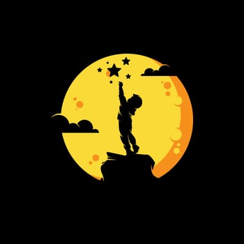 Reaching stars logo design template vector