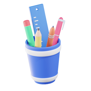 Pencil Holder Education 3D Illustrations png