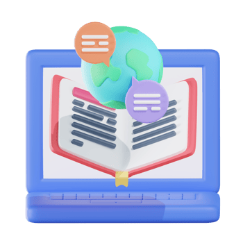 Online Class Education 3D Illustrations png