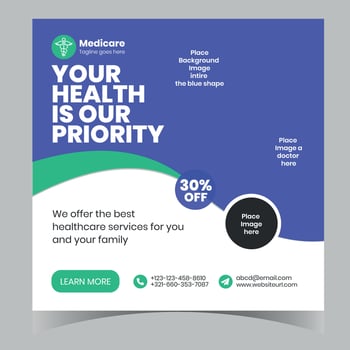 Corporate Business Medical Social Media Post Template Design vector