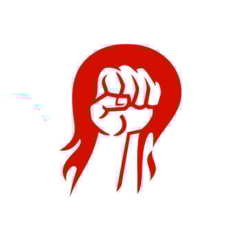 fire flame punch vector, raised fist symbol of fighting spirit Illustration isolated in white background vector