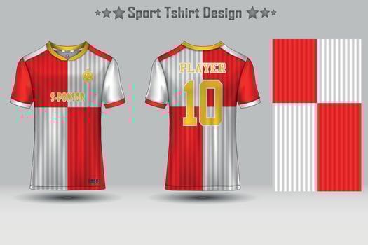 Football sport jersey mockup abstract geometric pattern t-shirt design vector