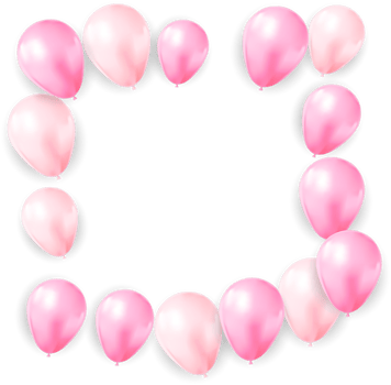 Pink Birthday Balloon Frame png