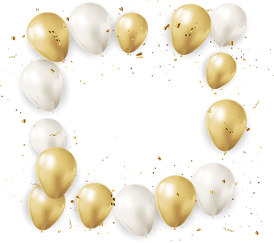 Golden Glossy Balloon Frame png