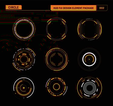 HUD FUI Design element circle 001 vector