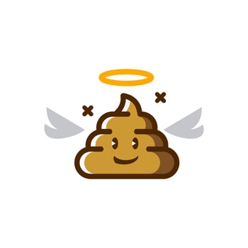 poop Vector. vector icon illustration design logo, Poop wearing black glasses mascot cartoon character design.