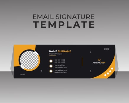Professional email signature template or personal footer and social media cover design vector