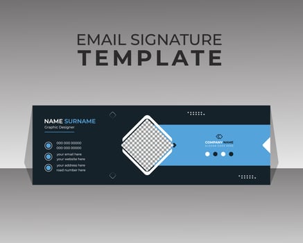 Corporate email signature template or personal footer and social media cover design vector